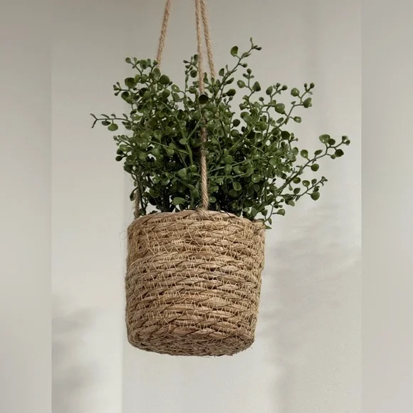 Threshold Studio McGee Natural Hanging Planter with Greenery - Picture 2 of 2